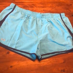 Blue Under Armour running shorts